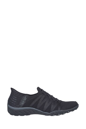 Skechers Black Breathe-Easy Roll-With-Me Trainers