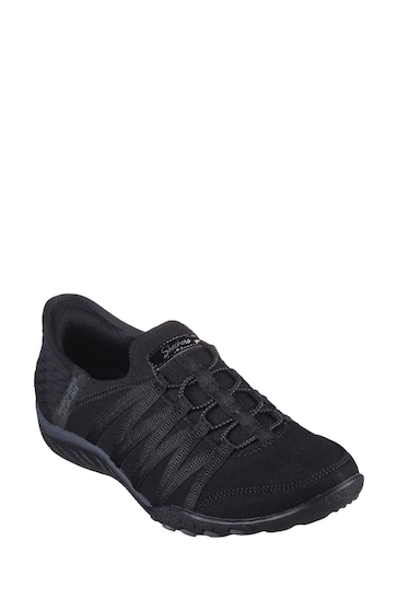 Skechers Black Slip In Breathe-Easy Roll-With-Me Trainers