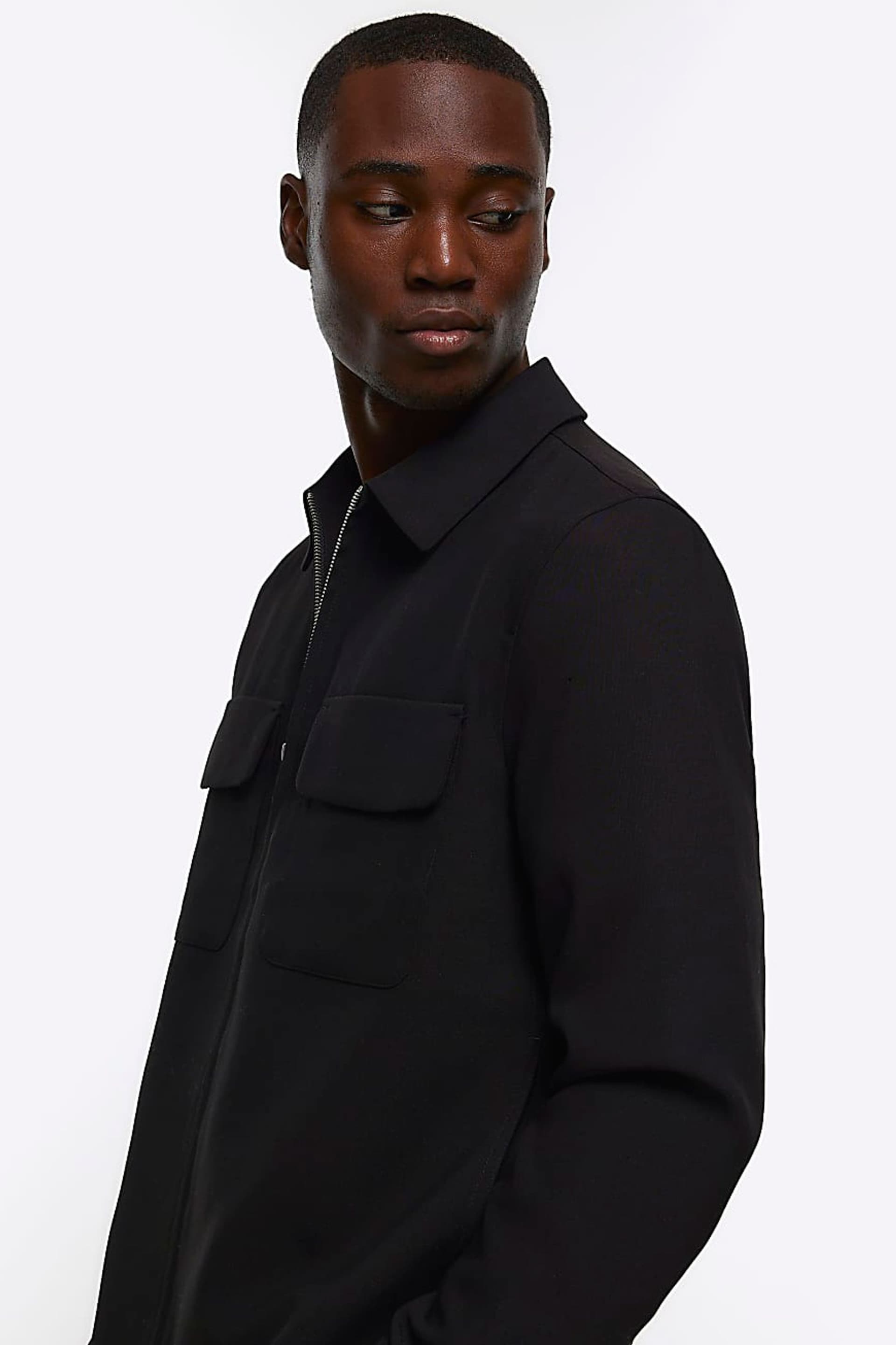 River Island Black Smart Shacket - Image 4 of 6