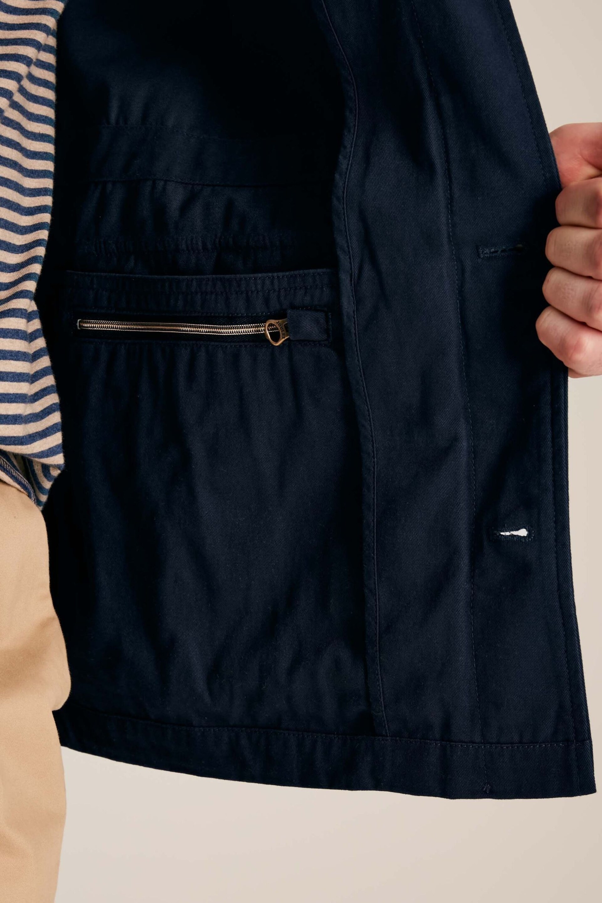 Joules Taddington Navy Blue Cotton Field Jacket - Image 6 of 9