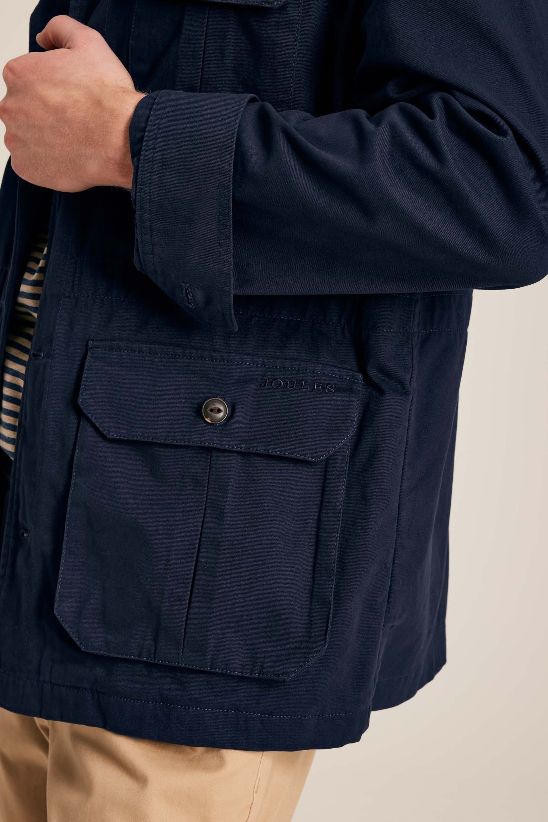 Joules Taddington Navy Blue Cotton Field Jacket - Image 7 of 9