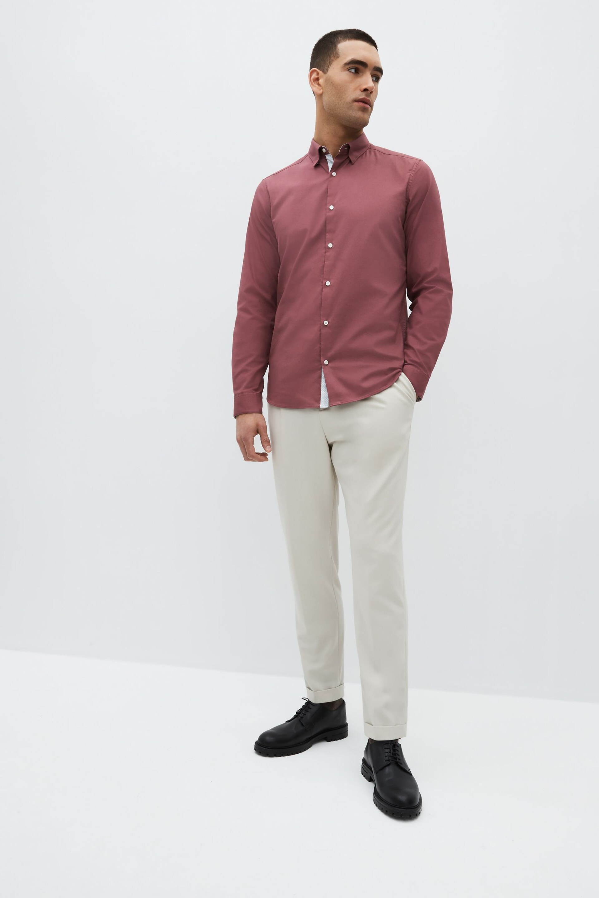 Pink Stretch Oxford Long Sleeve Shirt - Image 3 of 8
