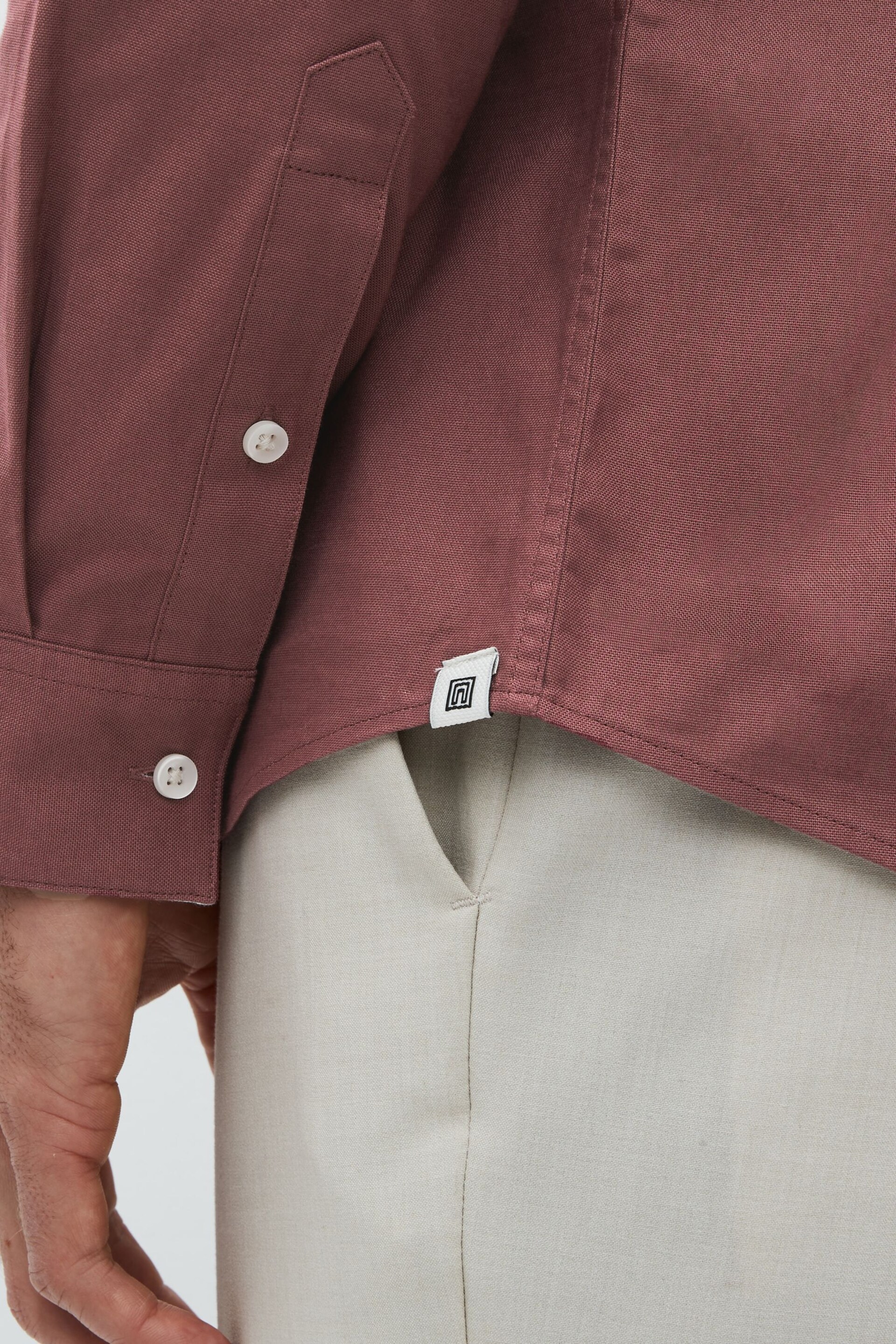 Pink Stretch Oxford Long Sleeve Shirt - Image 5 of 8