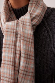 Blue/Neutral/Orange Mini Check Midweight Scarf - Image 5 of 8