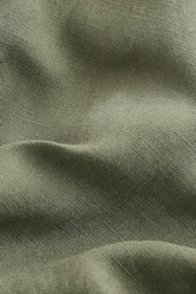 Khaki Green Linen Blend Cargo Trousers - Image 6 of 6