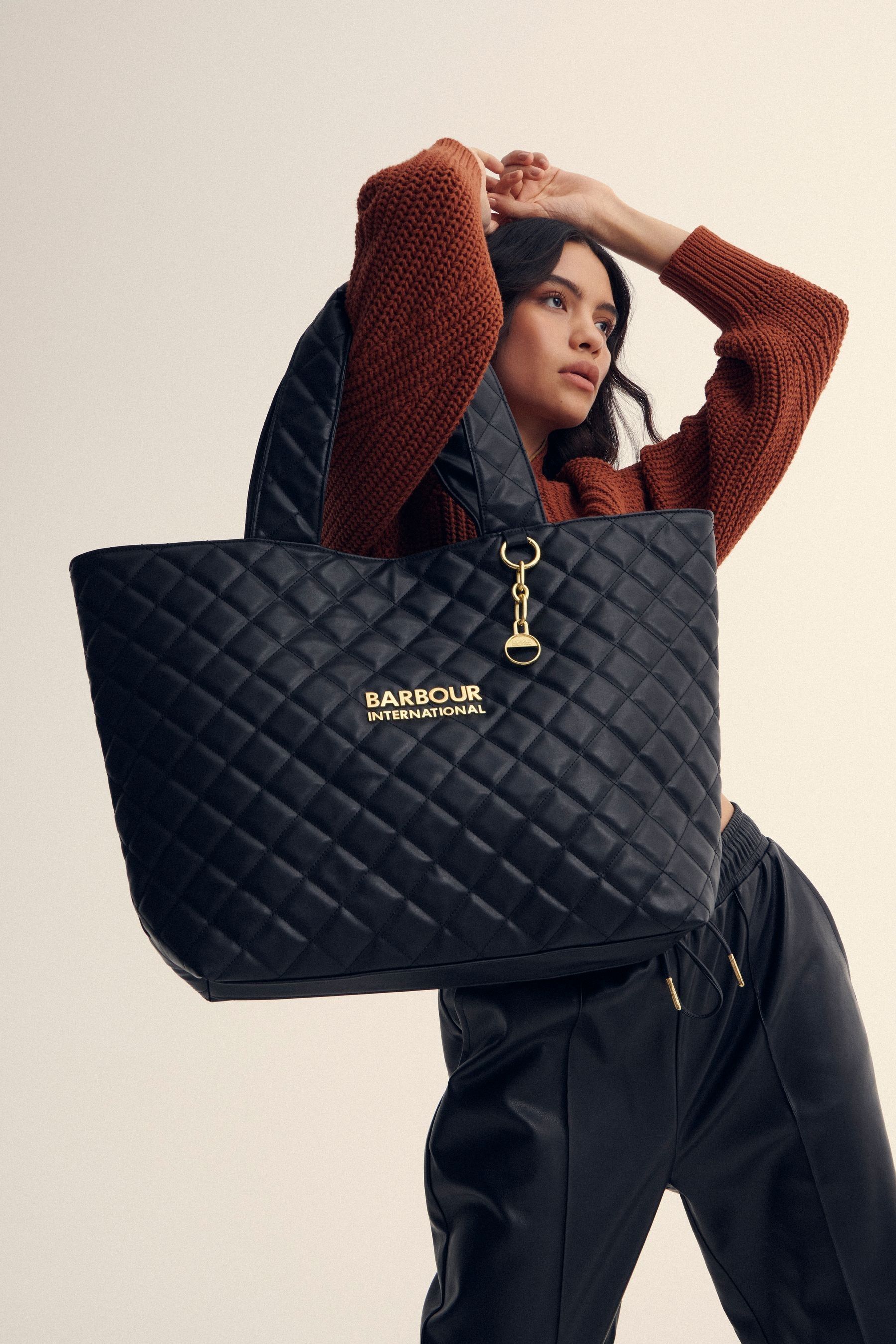 Barbour International Battersea Quilted Logo Tote Bag