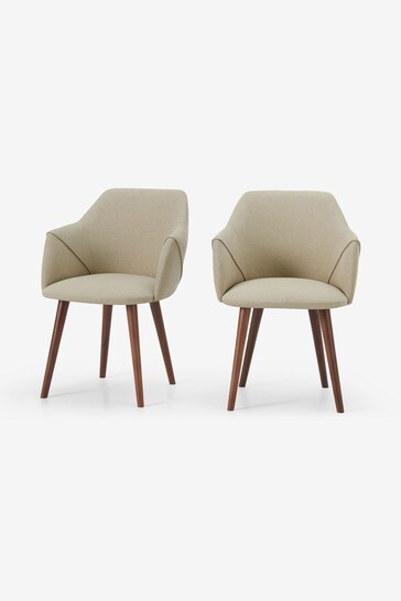 MADE.COM Ecru Set of 2 Lule Carver Dining Chairs