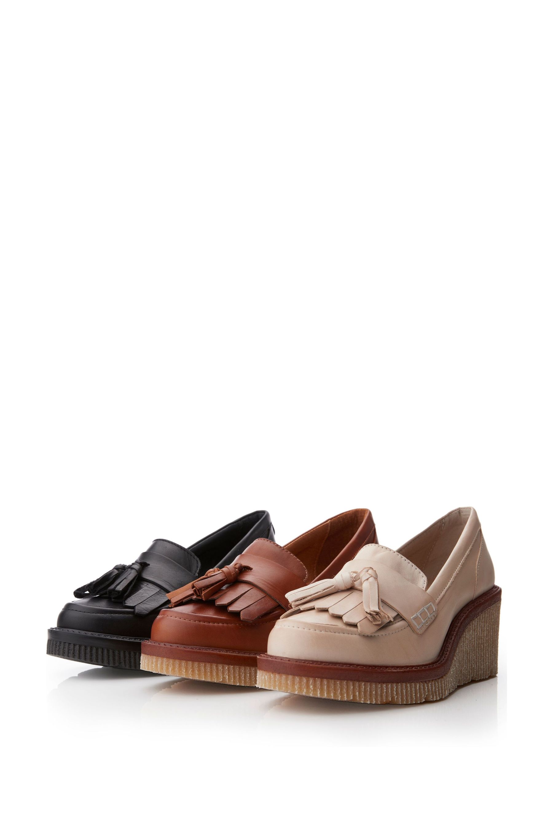 Buy Moda in Pelle Nude Gisela Crepe Sole Wedge Shoes from Next Luxembourg