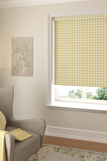 Sunshine Yellow Gingham Made To Measure Roller Blind