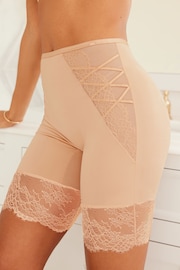 Lipsy Shaping Tummy Control and Thigh Smoothing Nude Shorts - Image 1 of 4