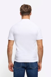River Island White Muscle Fit Brick Polo Shirt - Image 2 of 4