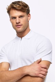 River Island White Muscle Fit Brick Polo Shirt - Image 3 of 4