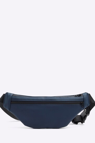 River Island Blue Rubberised Small Bumbag