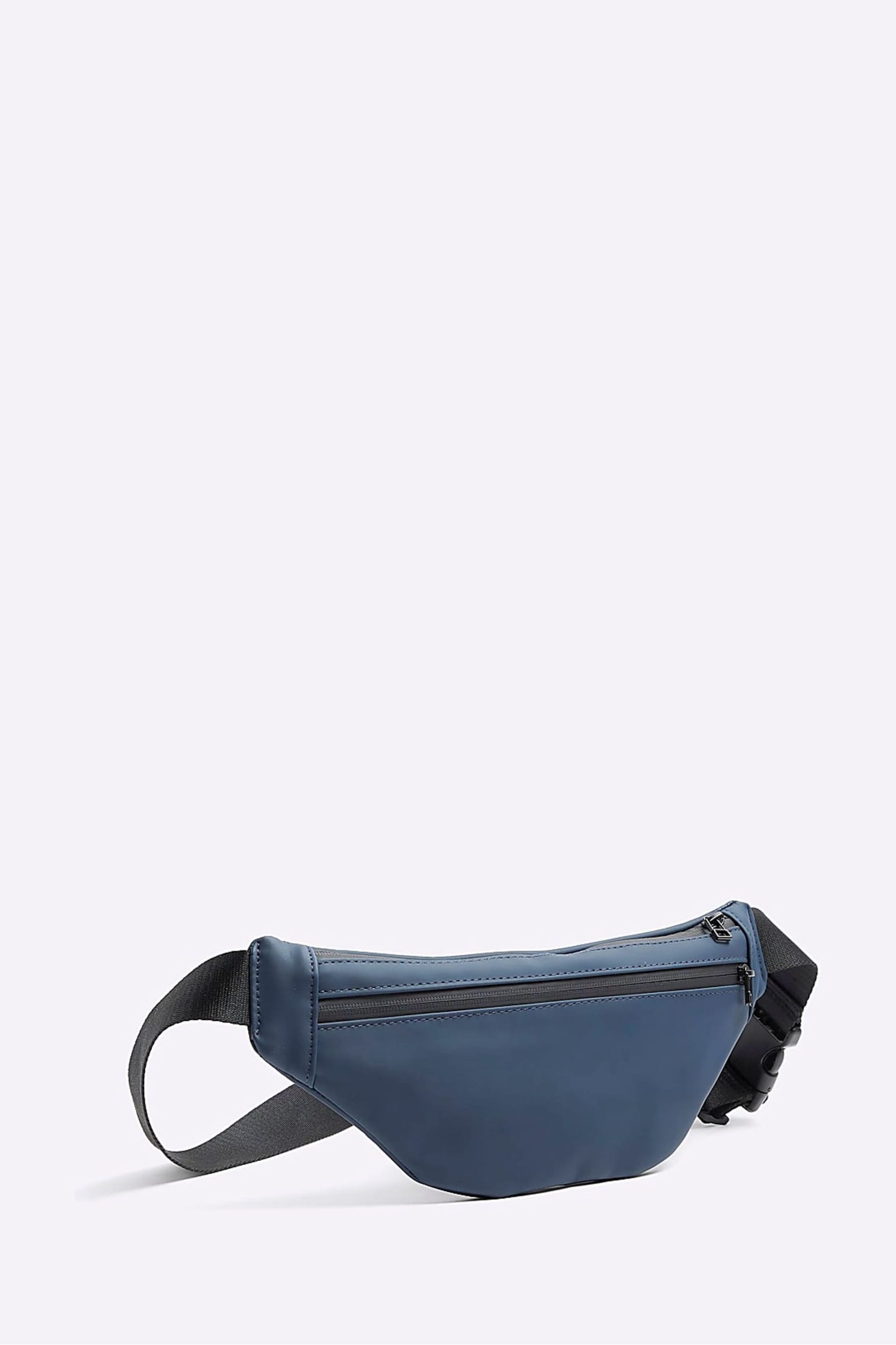 River Island Blue Rubberised Small Bumbag - Image 5 of 8