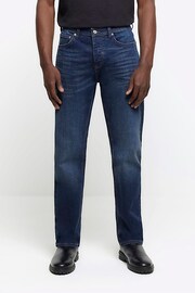 River Island Blue Straight Fit Jeans - Image 1 of 4