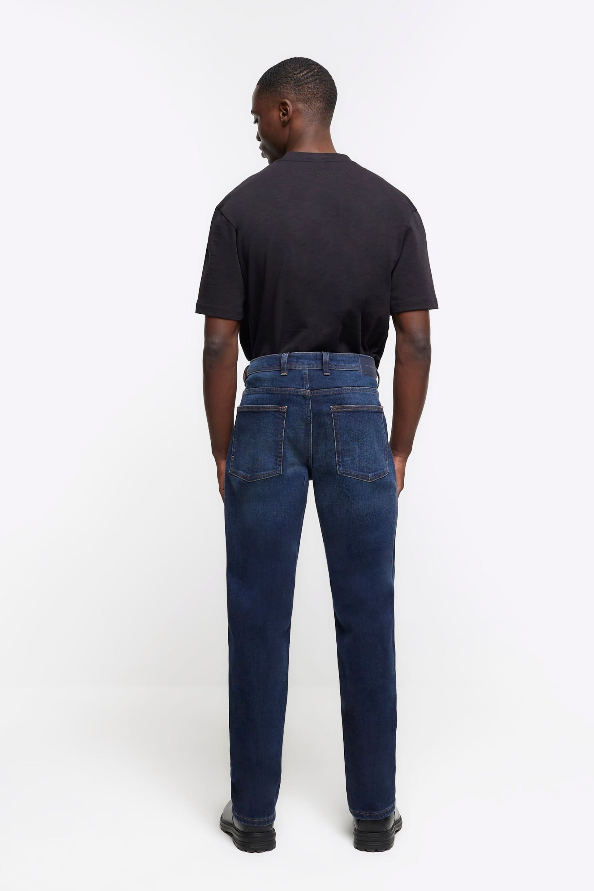 River Island Blue Straight Fit Jeans - Image 2 of 4