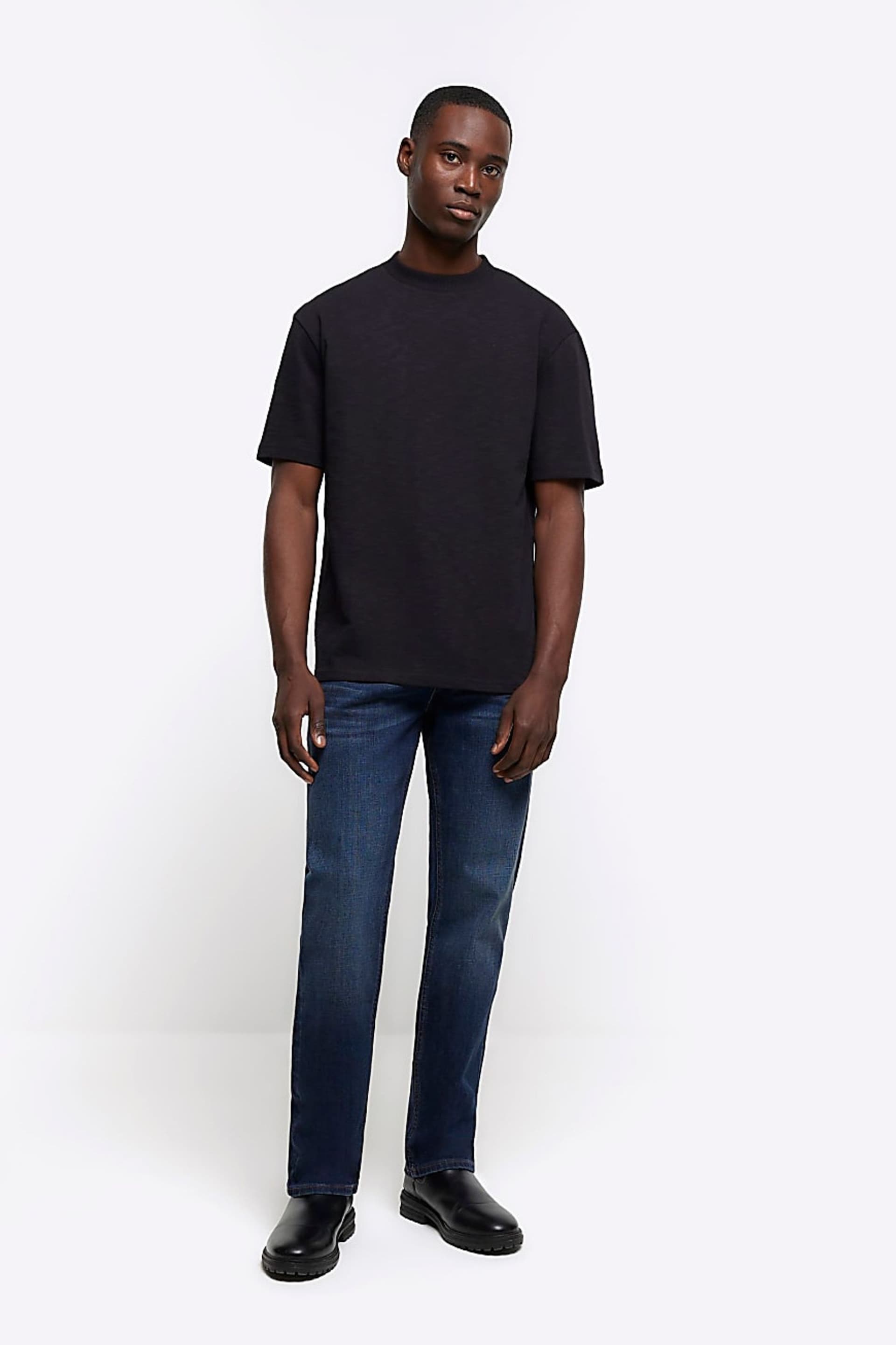 River Island Blue Straight Fit Jeans - Image 3 of 4