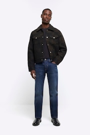 River Island Blue Straight Fit Jeans - Image 4 of 4