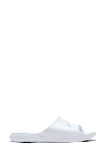 Nike White Victori One Shower Sliders