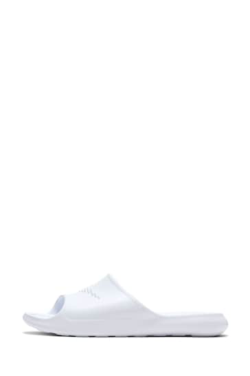 Nike White Victori One Shower Sliders