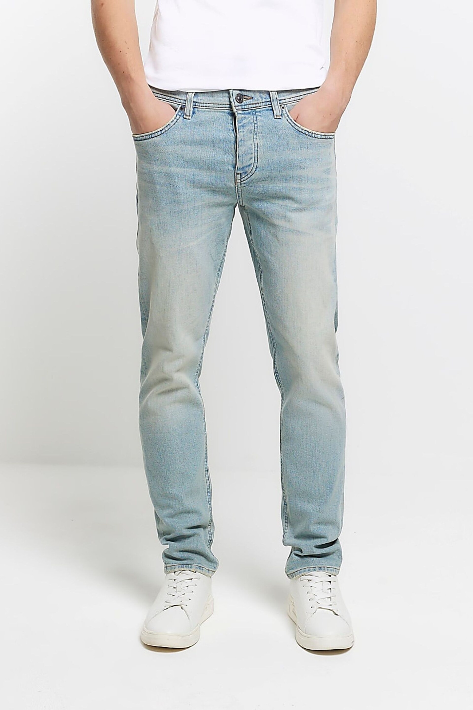 River Island Light blue Slim Fit Jeans - Image 1 of 6