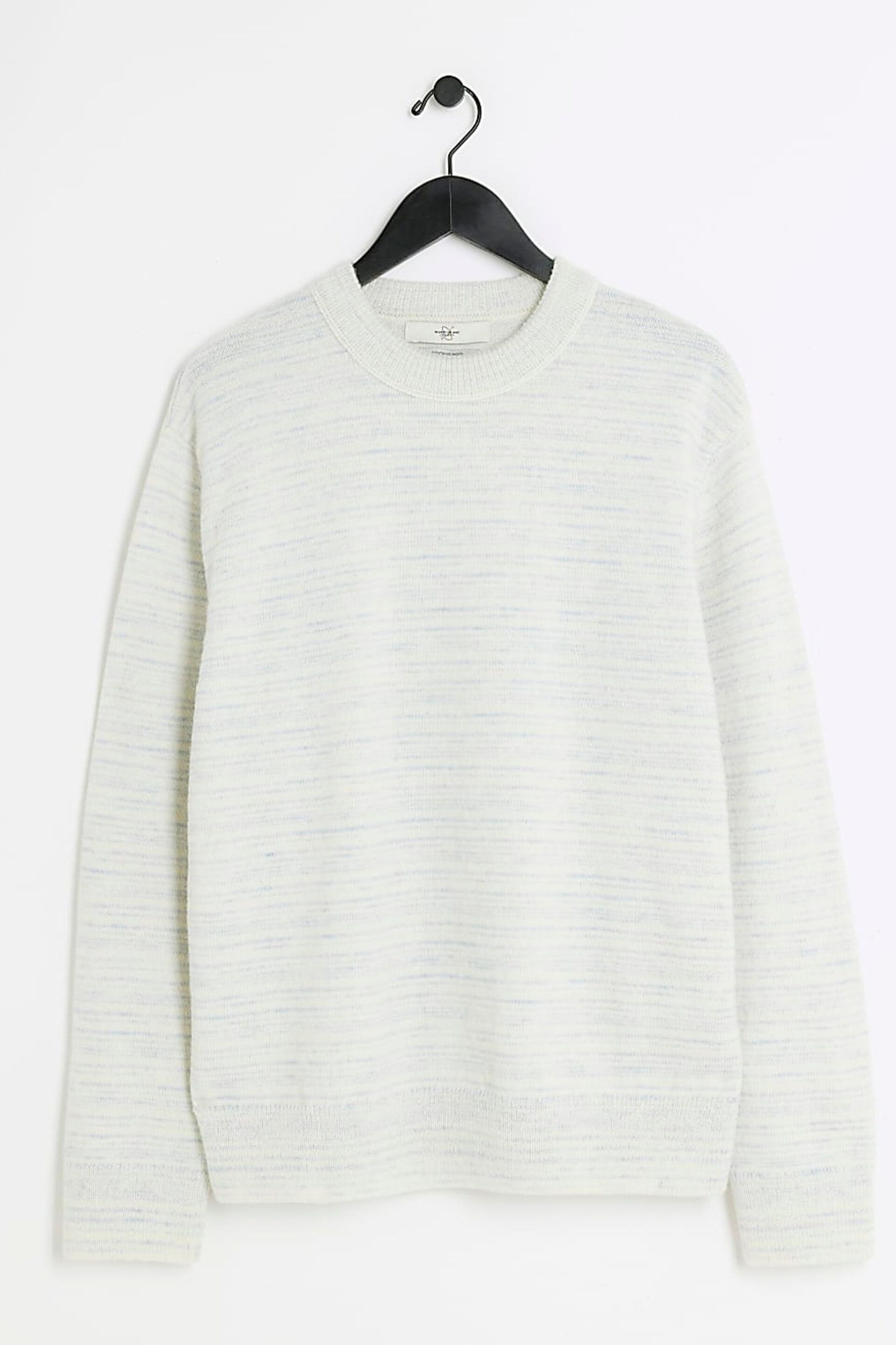 River Island Blue Spacedye Crew Jumper - Image 4 of 5