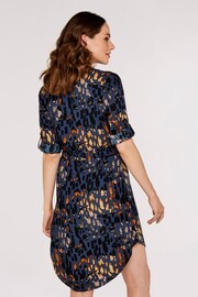 Apricot Navy Blue Multi Brushstroke Drawstring Dress - Image 2 of 4