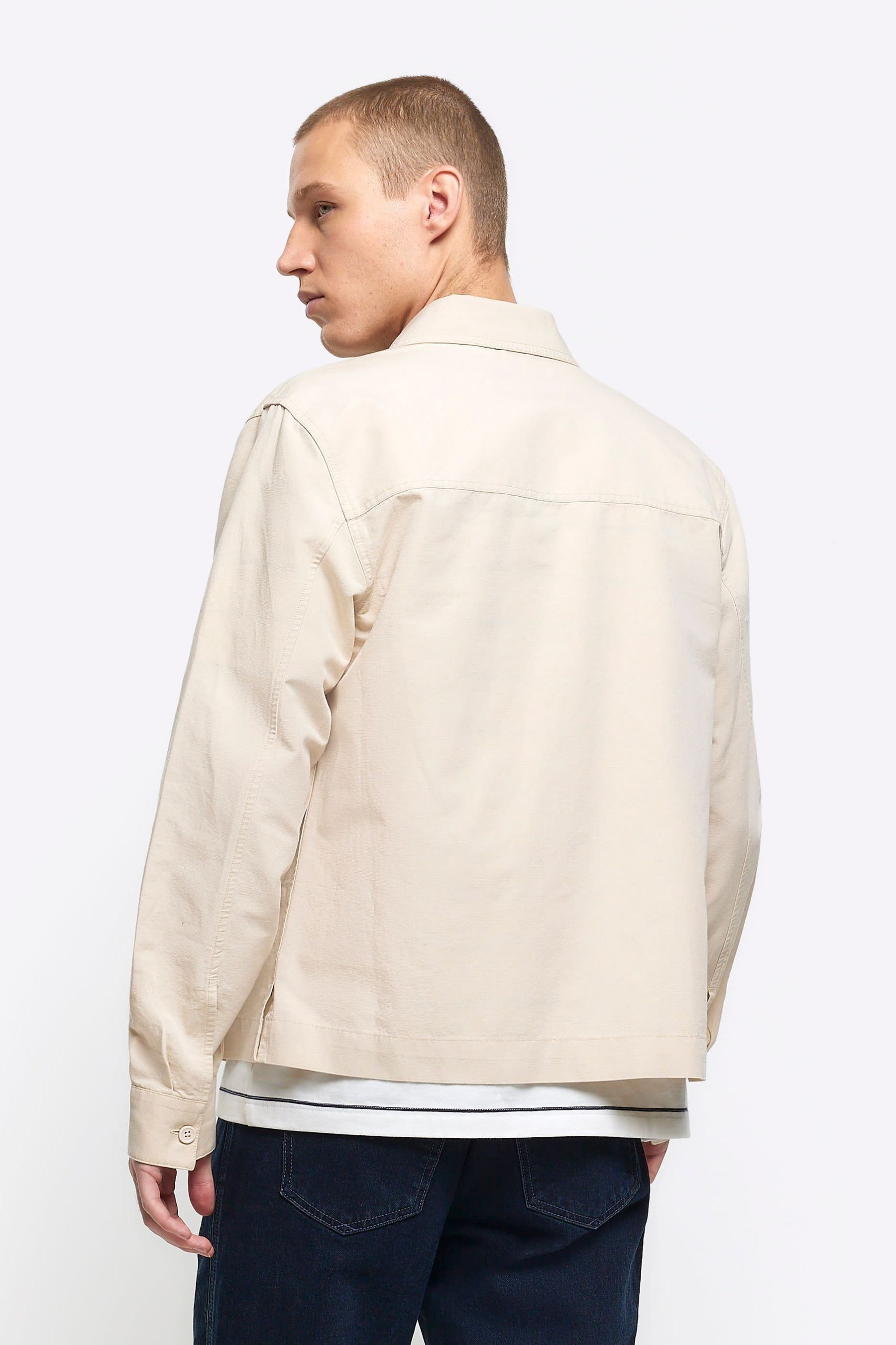 Buy River Island Cream Ecru Smart Overshirt from Next Luxembourg