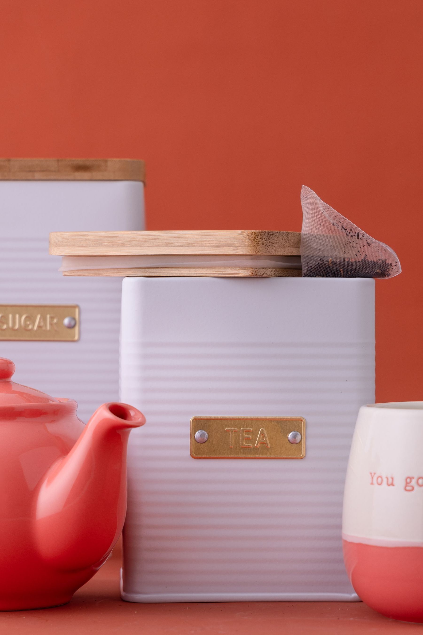 Buy Typhoon White Otto Square Tea Coffee Sugar Storage from the