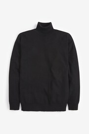 Black Regular Knitted Long Sleeve Roll Neck Jumper - Image 5 of 7