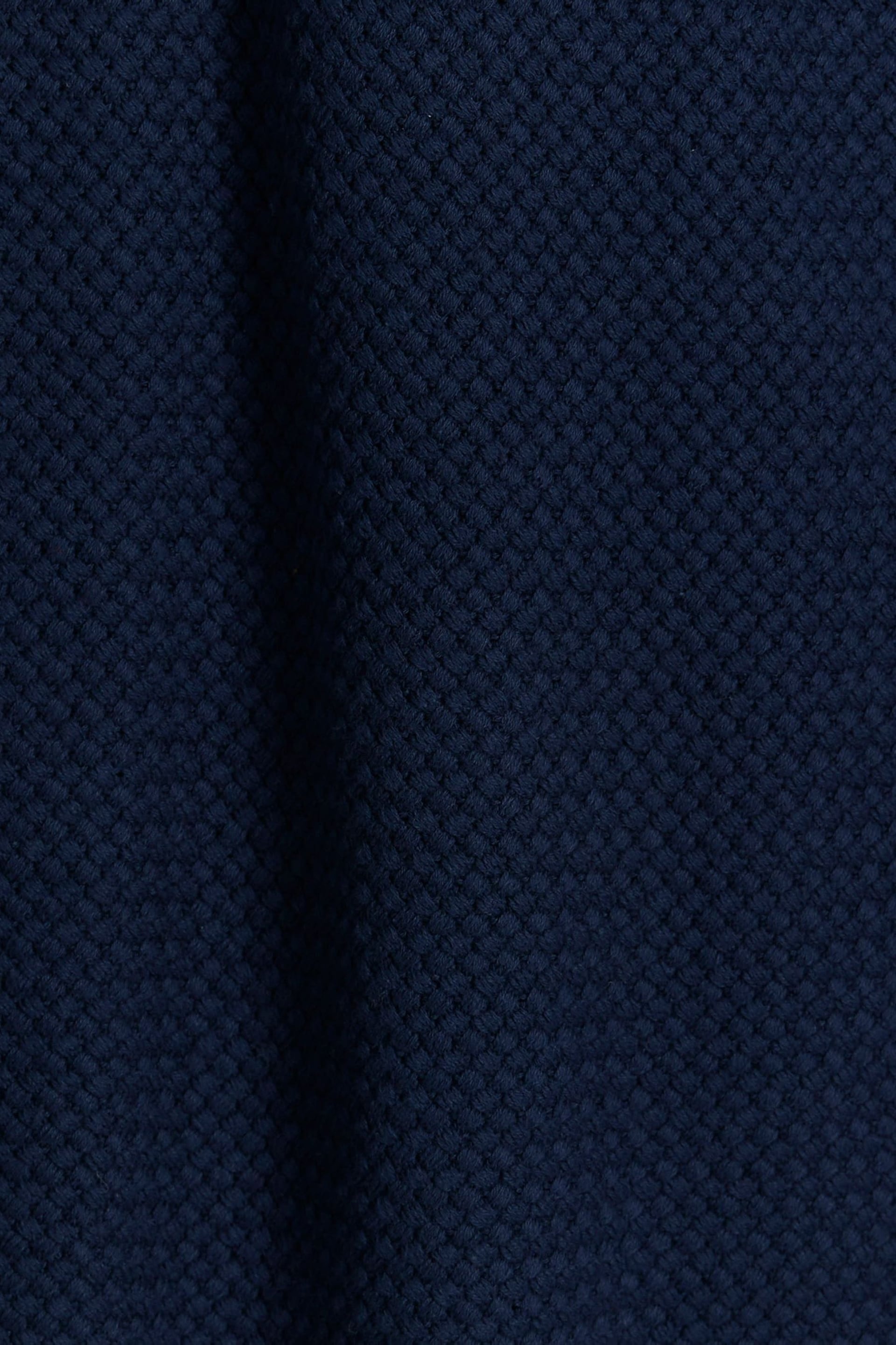 River Island Blue Textured Knitted Polo Shirt - Image 6 of 6