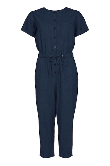 Celtic & Co. Blue Linen Cotton Jumpsuit