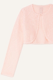 Monsoon Pink 100% Cotton Lace Cardigan - Image 3 of 3