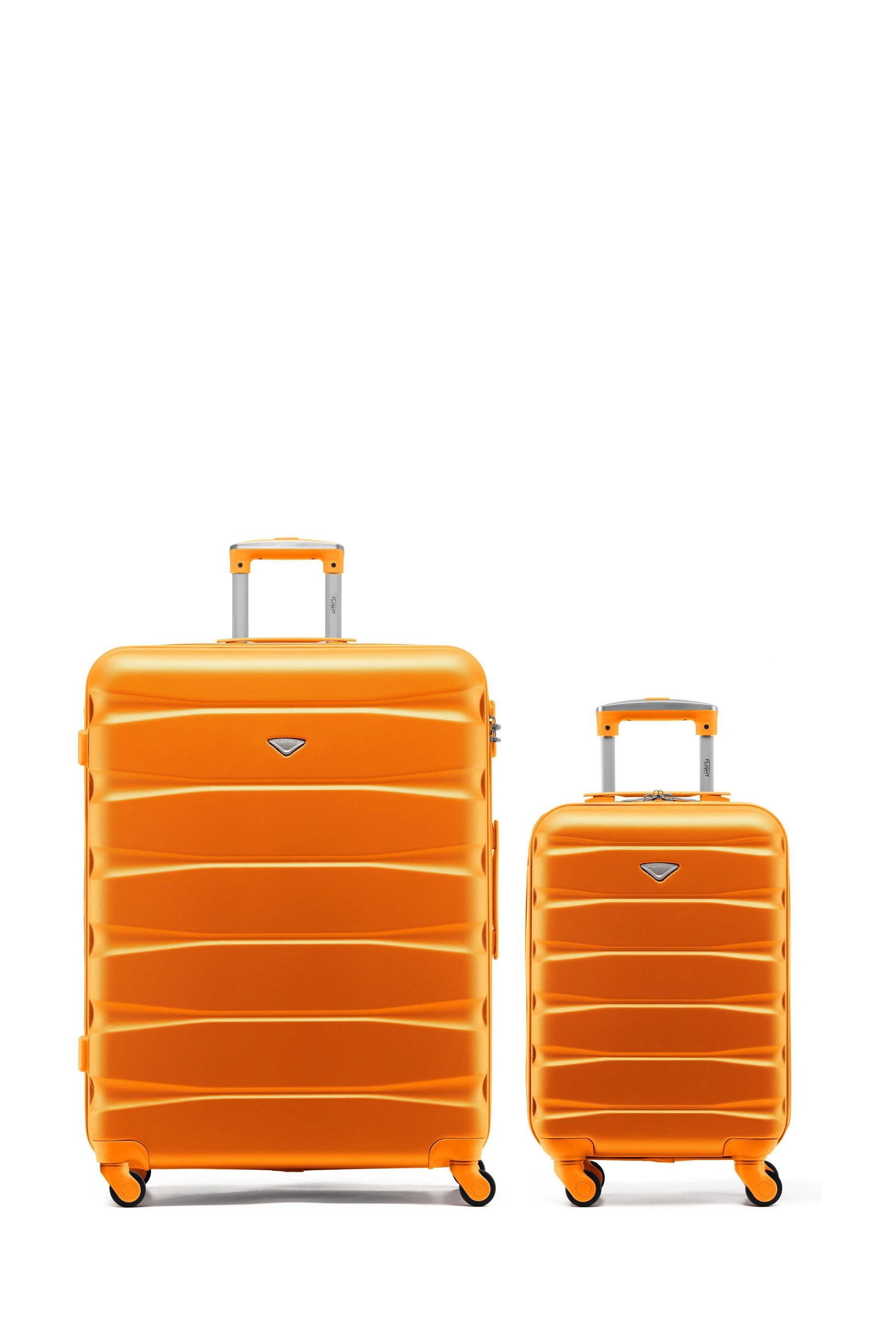 Orange best sale suitcase set