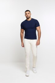 River Island Blue Muscle Fit Brick T-Shirt - Image 3 of 6