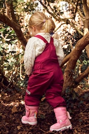 JoJo Maman Bébé Berry Waterproof Fleece Lined Dungarees - Image 5 of 6