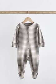 Neutral Spot/Stripe Baby Cotton Sleepsuits 5 Pack (0-2yrs) - Image 6 of 20