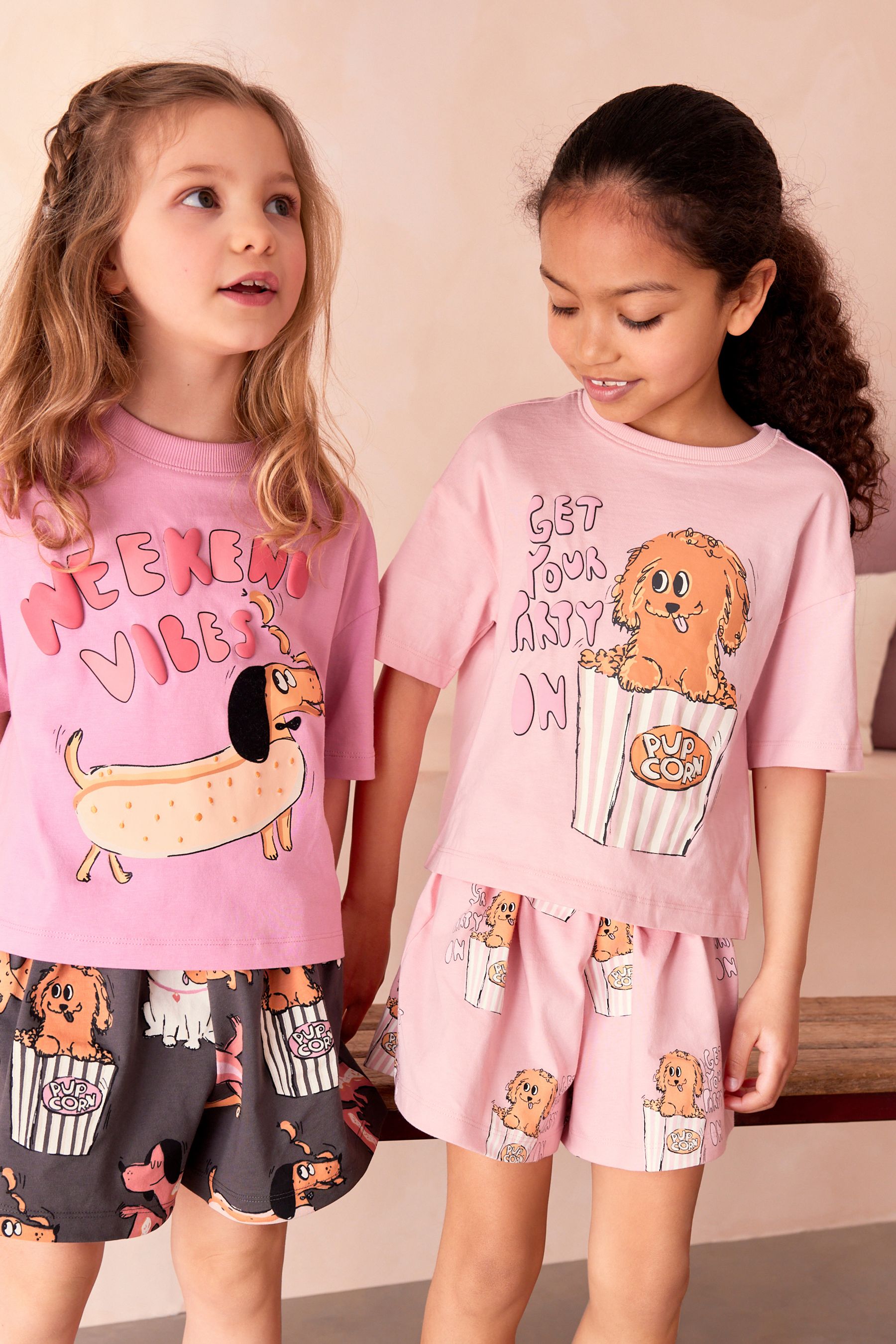 Buy Pink Grey Short 100 Cotton Pyjamas 3 Pack 3 16yrs from the Next UK online shop