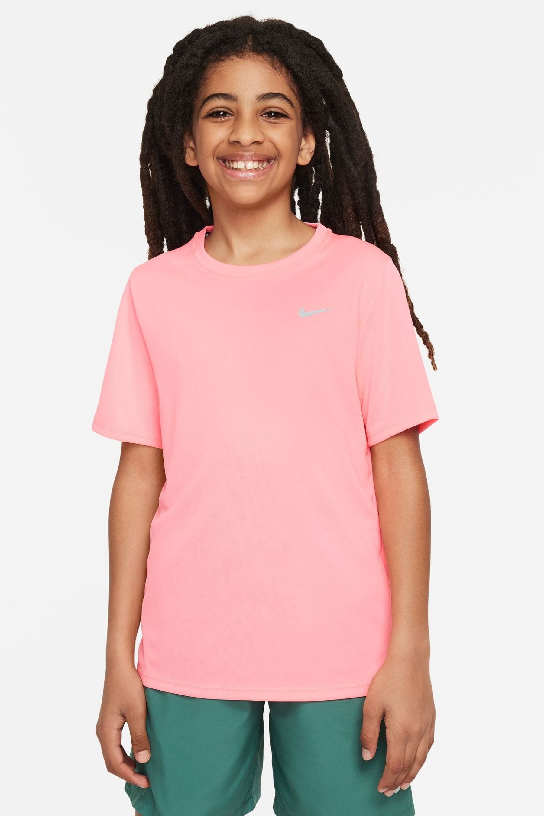 Buy Nike Pink Dri FIT Miler T Shirt from the Next UK online shop