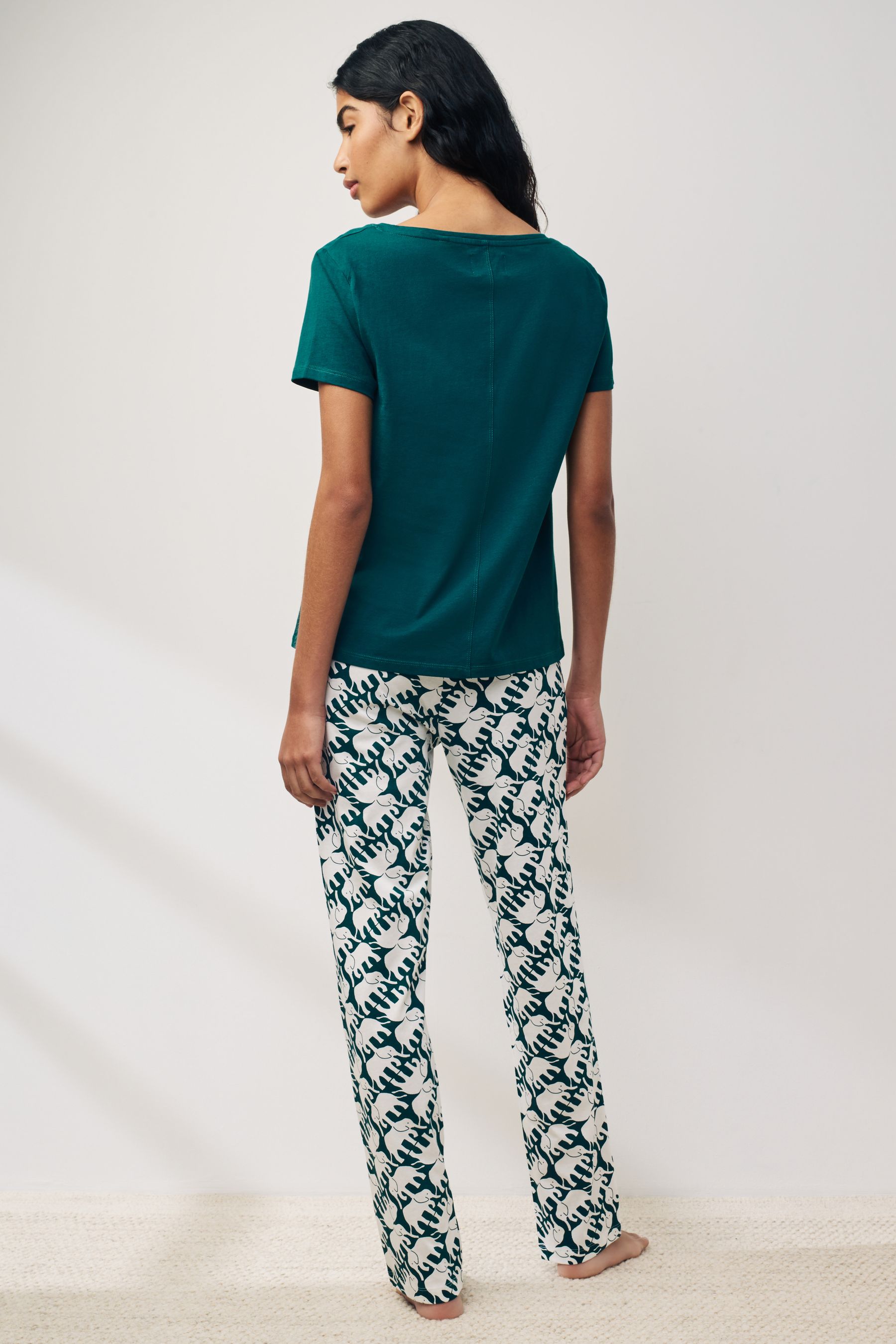 Buy Teal Elephant 100 Cotton Short Sleeve Pyjamas from the Next UK online shop