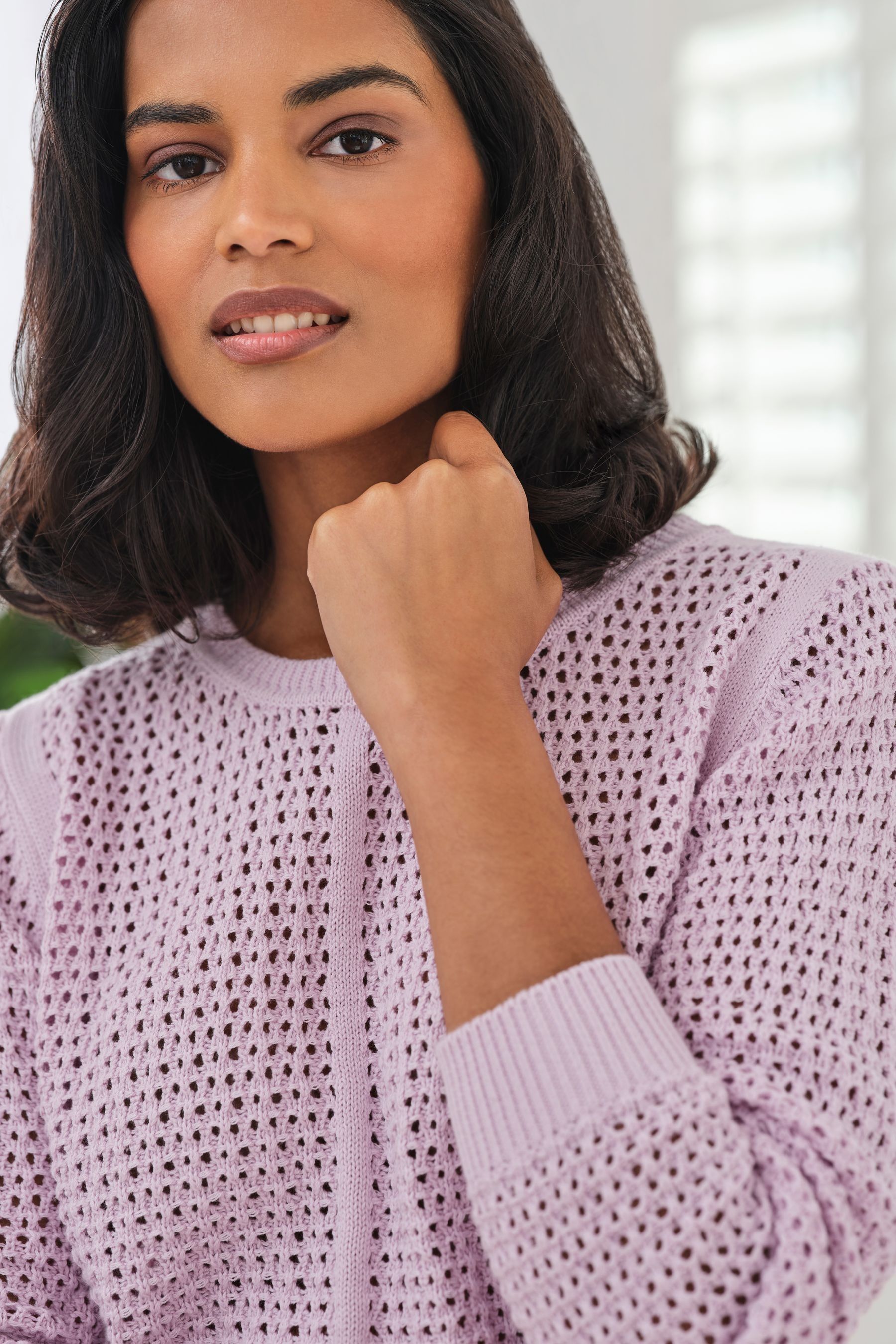 Mesh sweater sales