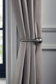 Set of 2 Brushed Silver Ball Curtain Holdbacks - Image 1 of 4