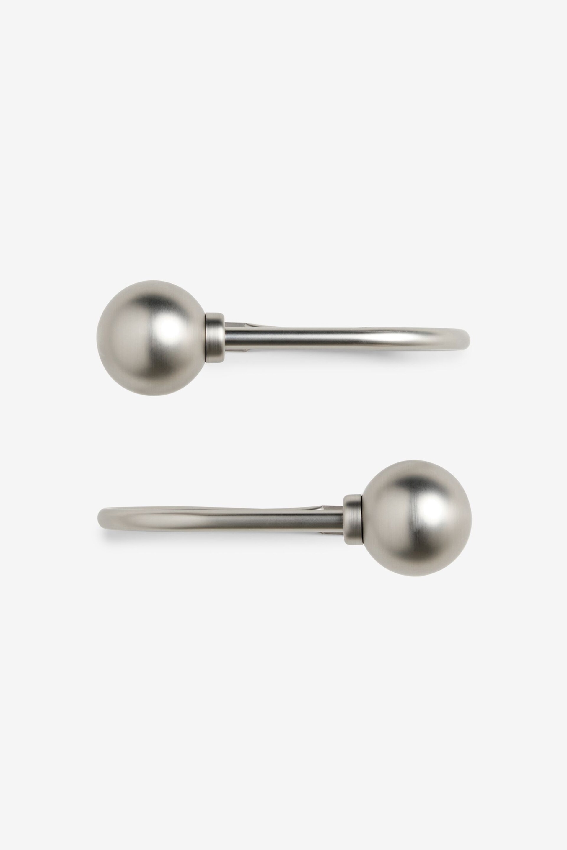 Set of 2 Brushed Silver Ball Curtain Holdbacks - Image 3 of 4