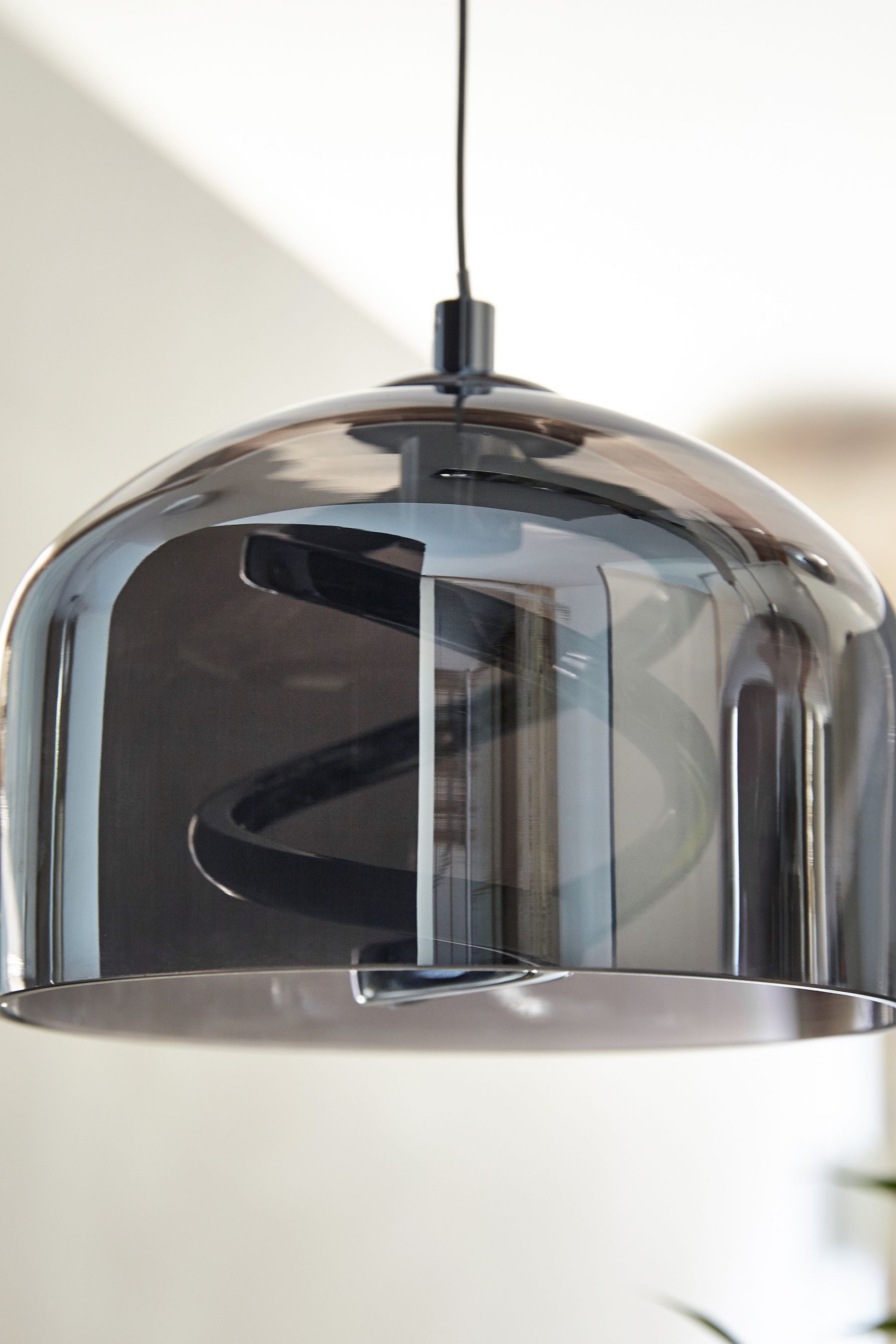 Buy Smoke Grey Helix 3 Light Linear Ceiling Light Pendant from the