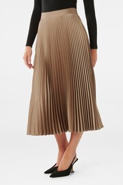 Forever New Gold Ester Satin Pleated Skirt - Image 4 of 5