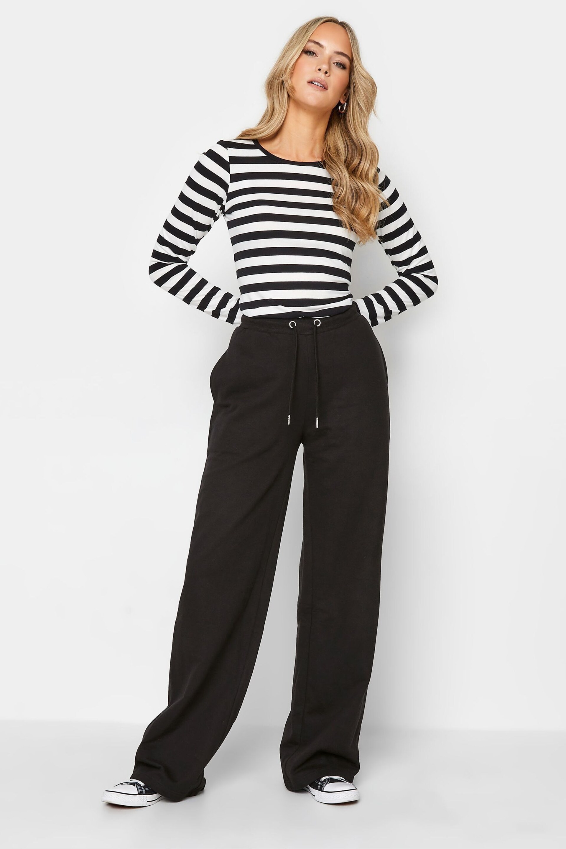 Long Tall Sally Black Wide Leg Joggers - Image 1 of 3