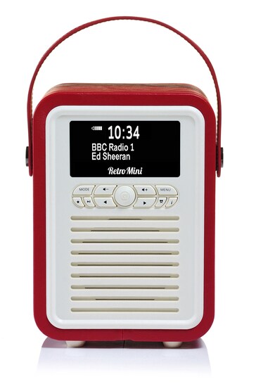 View Quest Red Red Retro Mini DAB Radio