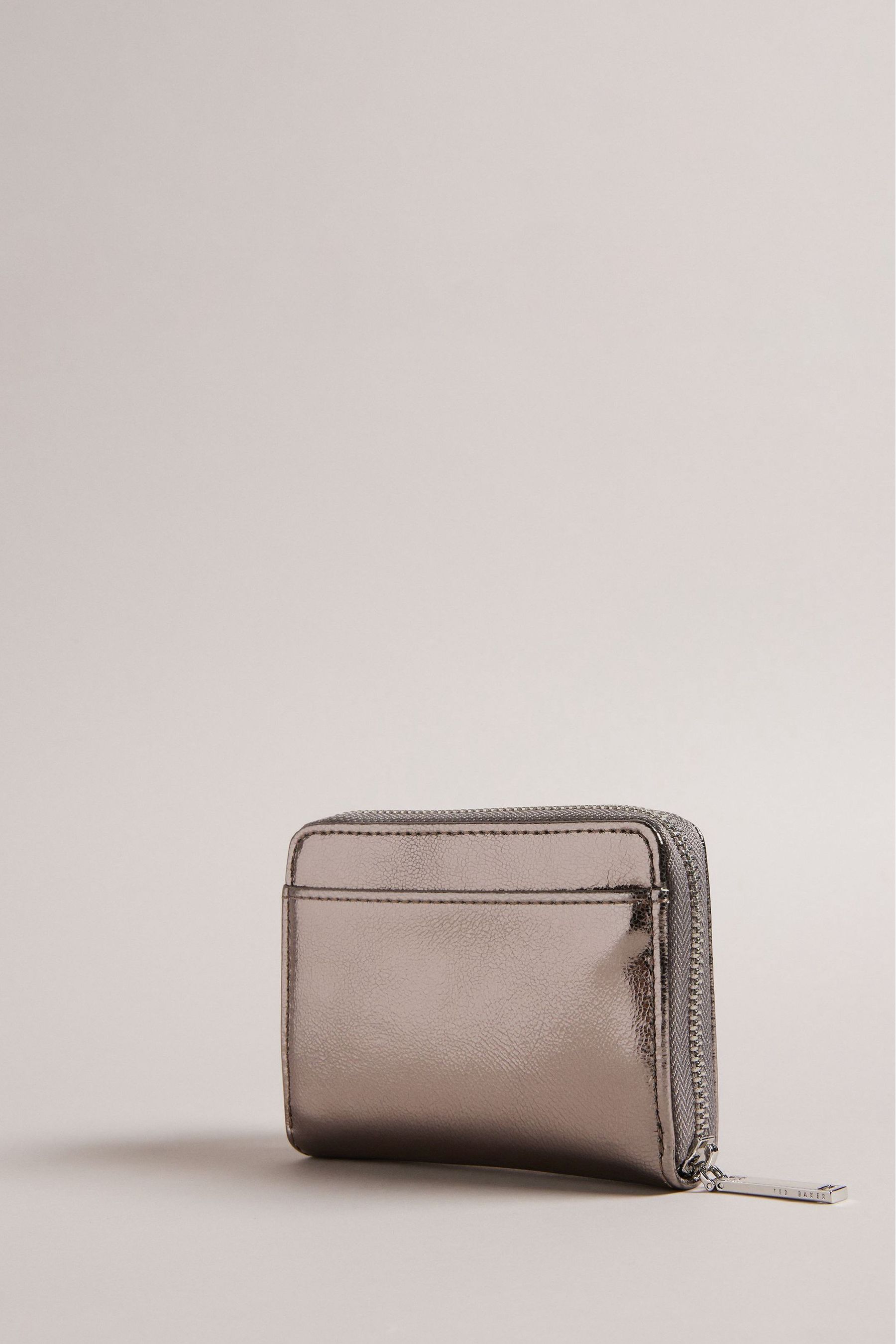 Ted Baker Small Grey Lilleee Zip Around Metallic Purse