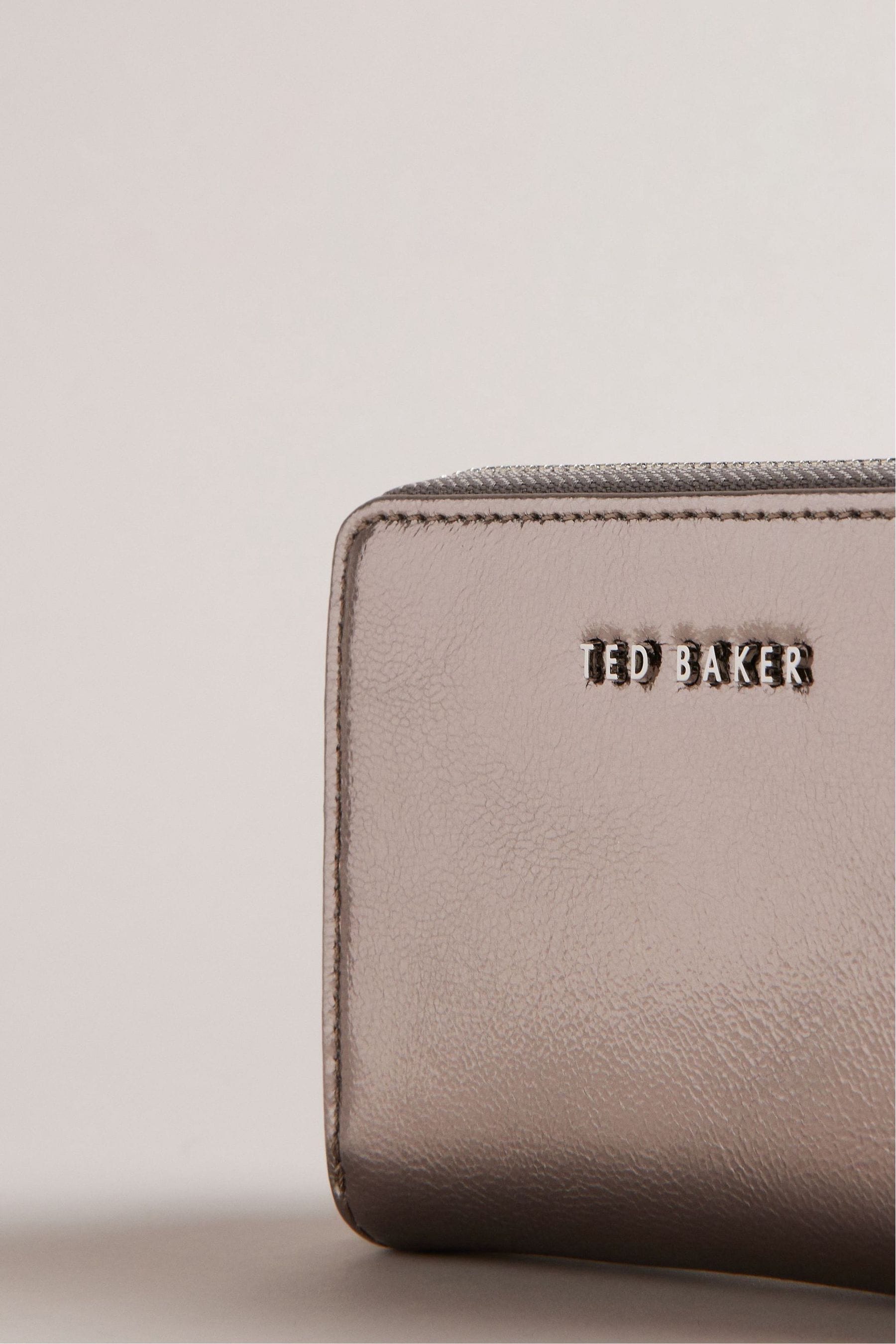 Ted Baker Small Grey Lilleee Zip Around Metallic Purse