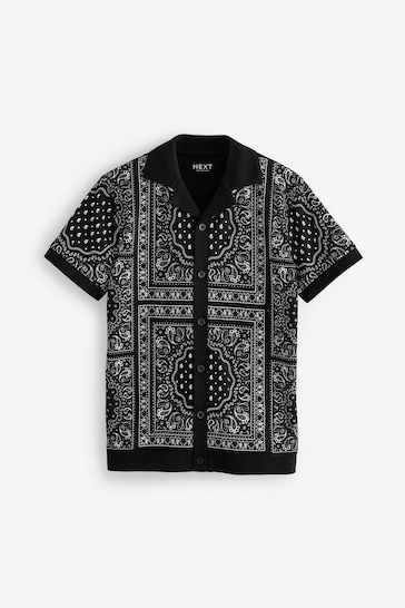 Black/White Bandana Short Sleeve Jersey Shirt (3-16yrs)